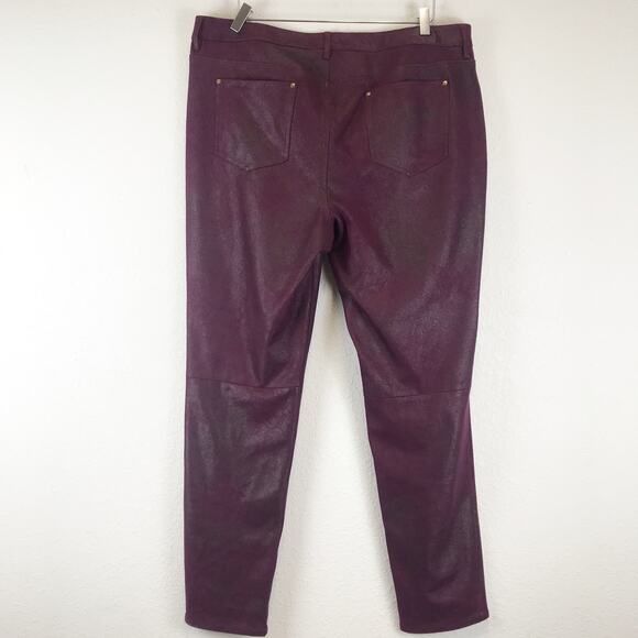 Chico's Faux-Suede Slim Pants Shimmery Pull-On Ultimate Fit Jegging Size 3/XL/16 - Picture 2 of 12